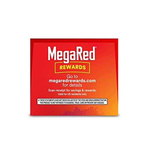Megared Omega-3 Fish Oil + High Absorption Krill Oil 500mg Softgels, MegaRed Advanced 4in1 (80 count in a bottle) Concentrated Omega-3 Fish & Krill Oil Supplement