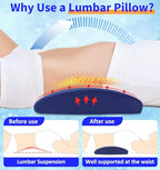 Futon Mattresses Lumbar Support Pillow for Bed Relief Back Pain: Lower Back Pillow for Sleeping - Memory Foam Waist Pillow - Bolster Pillow for Side, Back&Stomach Sleepers - Bed Rest Pillow