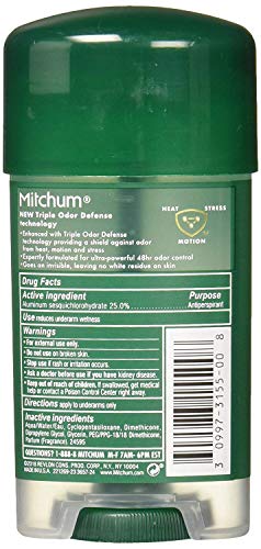 Mitchum Clear Gel Anti-Perspirant & Deodorant, Unscented for Men, 2.25 Oz (3 Pack)
