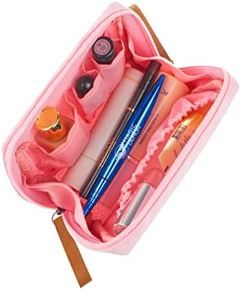 Small Makeup Bag, Portable Waterproof Cosmetic Bag Travel Makeup Pouch for Women (Pink, Square)