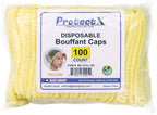 ProtectX 100-Pack Yellow Disposable Hair Nets, Elastic Head Cover, Bouffant Caps, Sanitation Head Cover for Food Service, Spa Men & Women - 21 inch