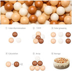 GOGOSO Ball Pit Balls for Toddler, Baby Plastic Playballs Kids Soft Pastel Pelotas Non-Toxic BPA-Free,Cream Coffee+Khaki+White,100 Balls