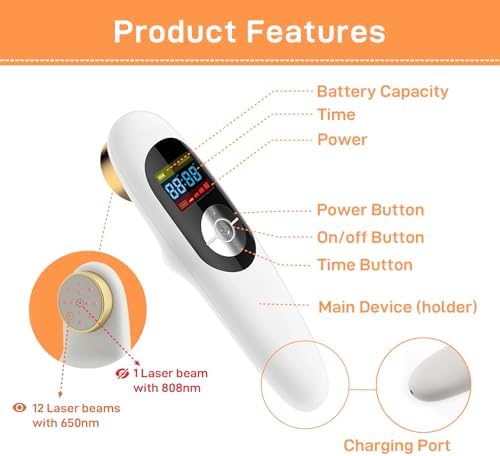 Red Light Therapy for Dogs - Infrared Red Light Therapy for Pain Relief, Near Infrared Light for Joint Muscle Pain Relief with Led Display, Dual Wavelength (650nm+808nm)