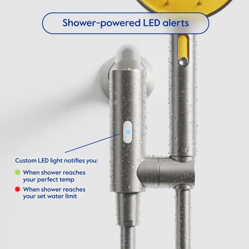 hai Smart Shower Head, Bluetooth Handheld Water Saving Showerhead with Adjustable High Pressure to Spa-Like Mist, Stainless Steel, Easy Installation, Customizable LED Lights, Citron, 2.5 GPM