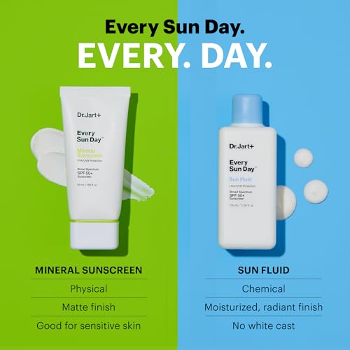Dr.Jart+ Every Sun Day Sun Fluid Sunscreen SPF 50+ for Face | Korean Skin Care, 3.38 Fl Oz