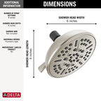 Delta Faucet 8-Spray Touch-Clean Shower Head Brushed Nickel, Delta Shower Heads, Showerhead, Brushed Nickel Shower Head, 2.5 GPM Water Flow, Stainless 75898CSN