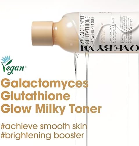 SOME BY MI Galactomyces Glutathione Glow Milky Toner - 6.76Oz, 200ml - Hydrating & Brightening Korean Milky and Rice Toner with Glutathione & Vitamin C for Smooth, Radiant Skin - Korean Skin Care
