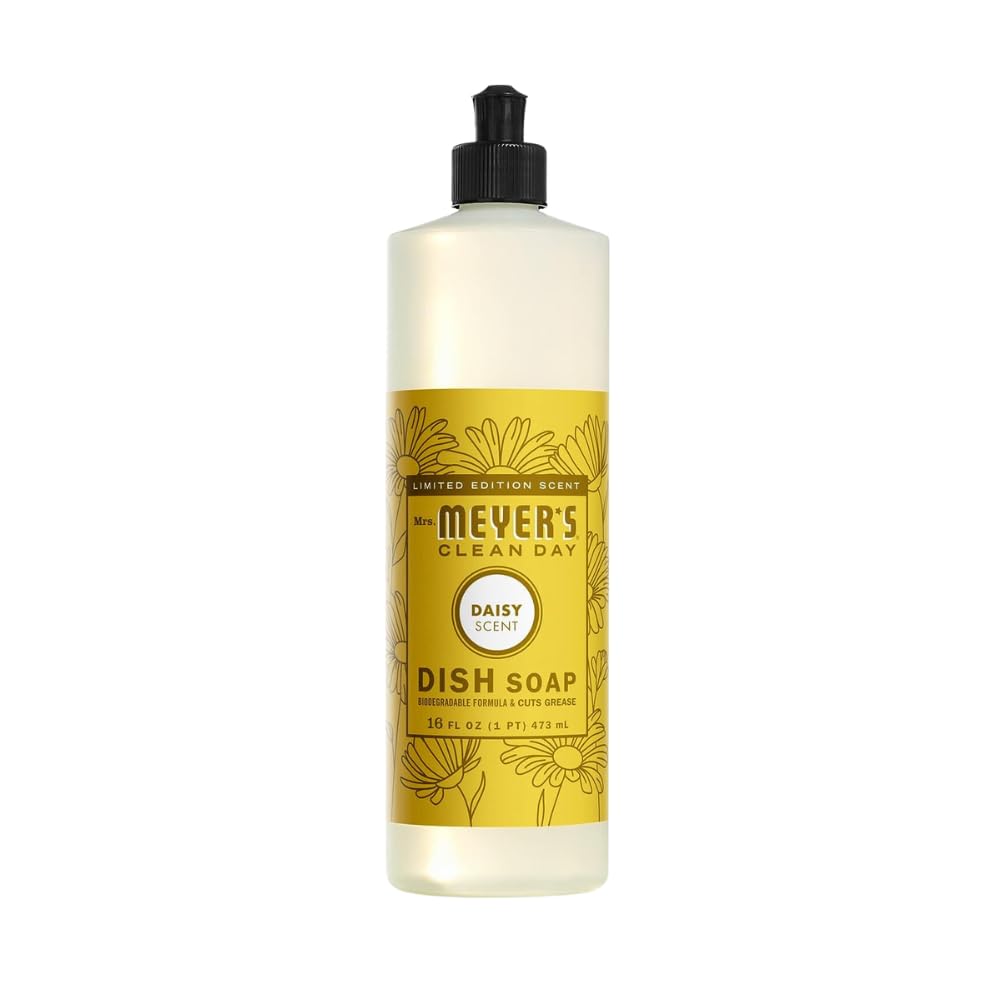 Mrs. MEYER'S Variety, 1 Room Freshener, 8 OZ, 1 Liquid Dish Soap, 16 OZ, 1 Liquid Hand Soap,12.5 OZ, 1 Multi-Surface Cleaner 16 OZ, 1 CT (Daisy)