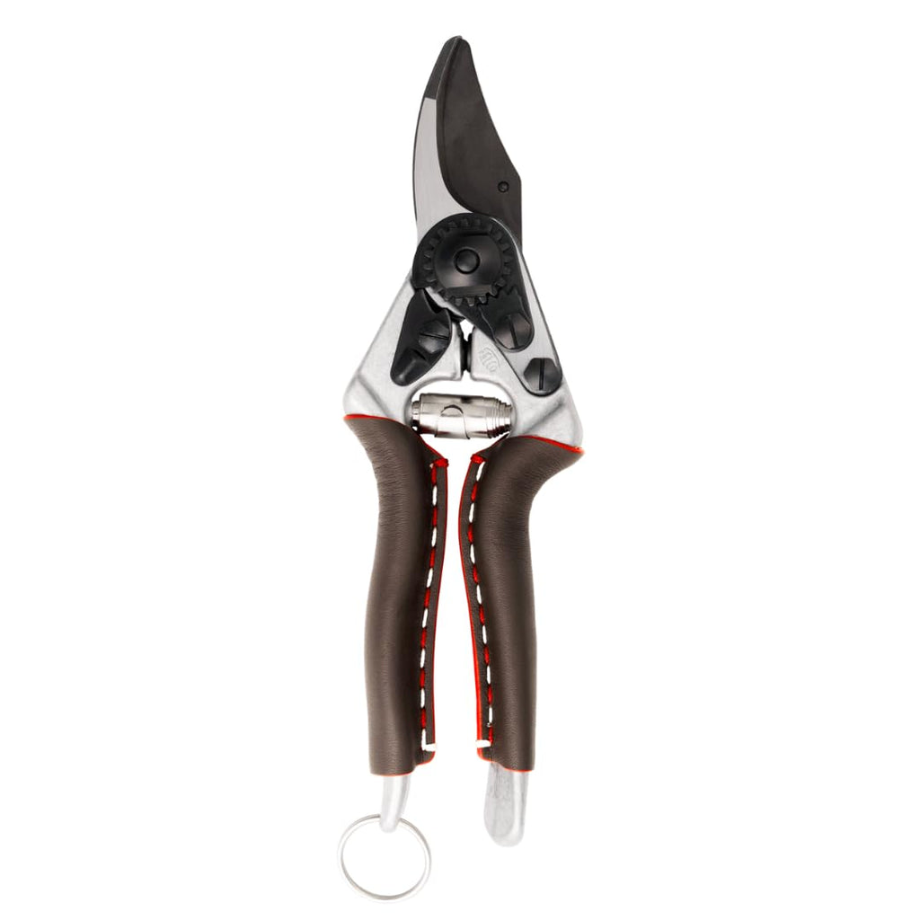 FELCO 6 ELITE Pruning Shears – 7.7" Swiss-Made Garden Clippers with Leather-Wrapped Handle for Medium Right Hands | Hand Pruners for Gardening | Garden Tool Cutter with Bypass Blade, Aluminum Body