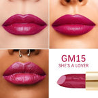 Oulac Matte Lipstick with Metallic Shine, Comfortable Creamy Texture, Smooth No Grainy Feeling, Vegan & Gluten Free, Full-Coverage Lip Colour 4.3 g, GM15 She's A Lover