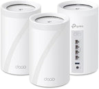 TP-Link Deco BE63 Tri-Band WiFi 7 BE10000 Whole Home Mesh System - 6-Stream 10 Gbps, 4x2.5G Ports Wired Backhaul, 4X Smart Internal Antennas, VPN, MU-MIMO, HomeShield, Free Expert Support (3-Pack)