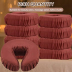 Macarrie 24 Pcs Face Cradle Covers for Massage Table Microfiber Reusable Soft Thicker Massage Table Head Rest Covers Bulk Oil Proof Headrest Cradle Sheets for Spa Beauty Salons(Brown)