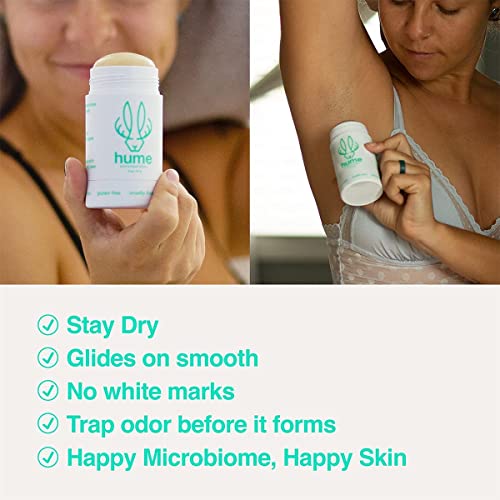 Hume Supernatural Aluminum Free Deodorant for Women & Men - Probiotic and Plant-Based, Long-Lasting Moisture Absorbing - Clean and Effective (Desert Bloom, After Rain & Wild Coral)