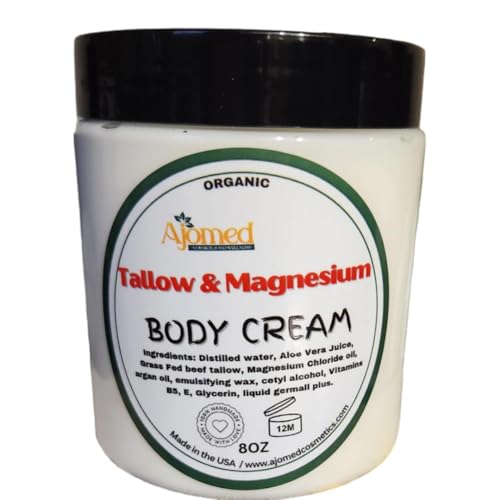Beef Tallow & Magnesium Body butter - Grass Fed and Finished beef tallow Magnesium Cream- Handmade tallow moisturizer for Cracked, Dry, Itchy skin- eczema cream- diaper rash- dry skin body care (FRANKINSCENCE)