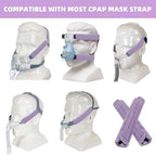 6 Packs Satin CPAP Strap Covers Soft, CPAP Mask Cushions, Breathable CPAP Strap Cushions, CPAP Hair Protector for Women, Universal Silk CPAP Strap Covers for Reducing Red Marks (Light Purple)