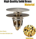 Artiwell Universal Bathroom Sink Drain Stopper, Fits Most Pop-Up Drains for Vessel Sink Lavatory Vanity, Sink Drain Strainer with Detachable Hair Catcher, Tested by Plumber in US (Brushed Nickel)