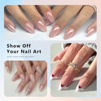 480PCS Nail Tips Clear False Nails Full Cover for Acrylic Fake Nails Kit 12 Sizes 2 Shapes Long Almond Square Pre-Shape for Salon Home DIY Gifts