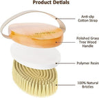 Metene 2 Pack Dry Body Brushes, Exfoliating Body Scrubbers, Natural Bristles for Dry Skin, Improve Circulation, Stop Ingrown Hairs, Reduce Acne and Cellulite (G7130)