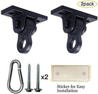 Heavy Duty Black Swing Hangers Screws Bolts Included Over 5000 lb Capacity Playground Porch Yoga Seat Trapeze Wooden Sets Indoor Outdoor 2 Pack