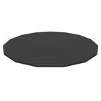 Bestway Flowclear PVC Round 14 Foot Pool Cover for Above Ground Frame Pools with Drain Holes and Secure Tie-Down Ropes, Black (Cover Only)
