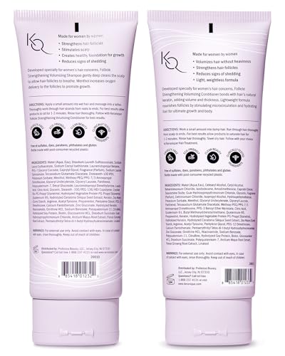 Keranique Shampoo and Conditioner - Volumizing Shampoo and Conditioner Set for Fine, Thinning Hair and Fuller Hair Growth - Keratin Enriched, Volume Thickening, Sulfate-Free, Color-Safe, Anti-Aging