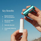 COOLA Organic Liplux Tinted Lip Balm and Sunscreen with SPF 30, Dermatologist Tested Lip Care for Daily Protection, Vegan and Gluten Free, 0.15 Oz