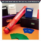 Quiver Time Red XL Orion Playmat Tube - TCG MtG Playmat Tube Case Bag with Waterproof Zipper, Hidden Dice Pocket, Adjustable Removable Shoulder Strap, See-Through Window, Fits 14" and 15" playmats