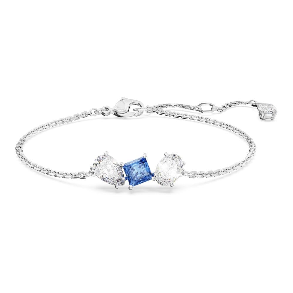 Swarovski Mesmera Bracelet, Blue and Clear Mixed-Cut Stones in a Rhodium Finished Setting, Part of the Mesmera Collection