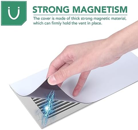 TRYMAG Strong Floor Vent Covers 8"x15", 4 Pack Magnetic Vent Covers for Home Floor Standard Air Registers，Air Conditioner Vent Covers for Wall, Air Register, Ceiling Vents，RV, Home HVAC and AC Vents
