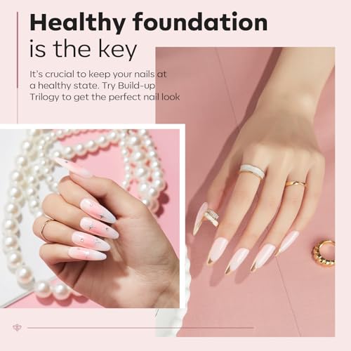 modelones Builder Nail Gel with Gel Base and Top Coat, Nude Pink Color Builder Nail Kit for Apex Building Thickening Extension, LED Lamp Cured Color Base Shine Finish Top Coat 10ml Home DIY Salon