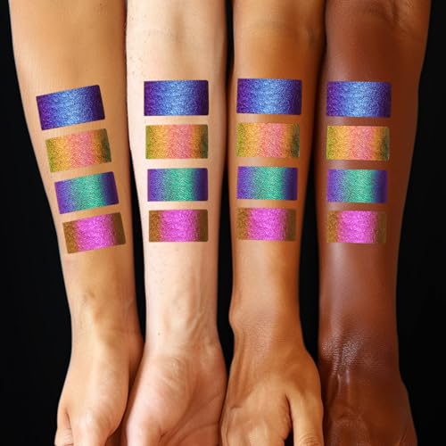 UCANBE 4PCS Chameleon Liquid Eyeliner, Multichrome Metallic Color Shift Eye Liner, Waterproof Glitter Eyeliner with Soft Fine Tip for Long-lasting Multi-Dimensional Eye Looks