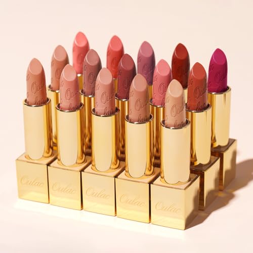 Oulac Matte Lipstick with Metallic Shine, Comfortable Creamy Texture, Smooth No Grainy Feeling, Vegan & Gluten Free, Full-Coverage Lip Colour 4.3 g, GM15 She's A Lover