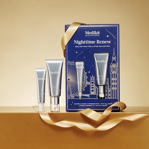 Medik8 Nighttime Renew Duo - Crystal Retinal 6, Crystal Retinal Ceramide Eye 6 - Firming Face Serum - Smoothing, Lifting Eye Cream - 2 pc