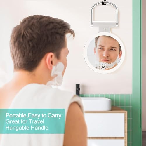 B Beauty Planet Magnifying Mirror with Light 20X/1X,Double Sided Tabletop Mirror with Adjustable Folding Handle,Cosmetic Mirror for Makeup/Travel, Tweezing, and Blackhead/Blemish Removal.
