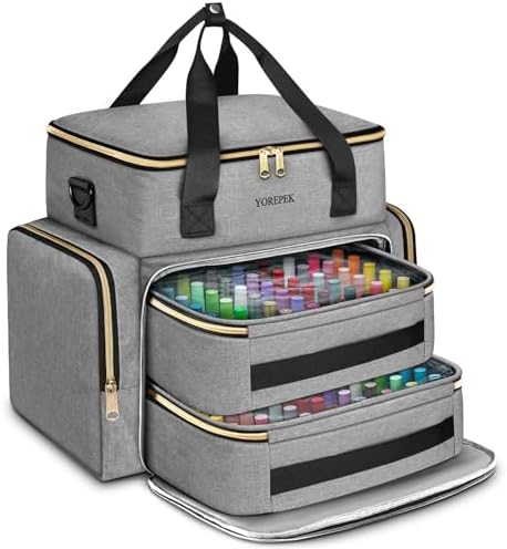 YOREPEK Nail Polish Organizer Case Holds 96 to 100+ Bottles (15ml/0.5 fl.oz) UV lamp, Extra Large Nail Polish Holder with Support Board for Easy Access, Gel Kit Bag For Manicure Tools, Grey