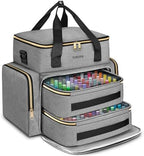 YOREPEK Nail Polish Organizer Case Holds 96 to 100+ Bottles (15ml/0.5 fl.oz) UV lamp, Extra Large Nail Polish Holder with Support Board for Easy Access, Gel Kit Bag For Manicure Tools, Grey