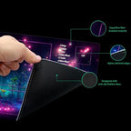 MTG Playmat TCG Playmat -Includes Storage Tube and 7 Dice-Experience Top-Tier Quality and Edge-Locking Waterproof and Non-Slip Mat! (playmat with Zones, Purple fluorescence2)