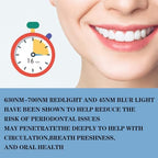 Red Light Therapy for Gums, Toothache Relief, 32 LED Periodontal Light, Bleeding Gums, Gum Health Red Light, with adapters for USB/C, iPhone, and Android from, White