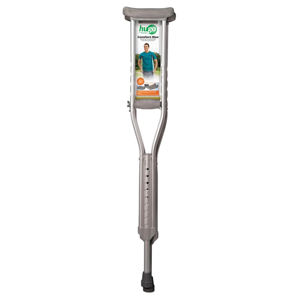 Hugo Mobility Adjustable Tall Crutches For Walking, Tall Adult Walking, Comfortable Lightweight with Underarm Pad and Hand Grip, For Users Over 6 Feet