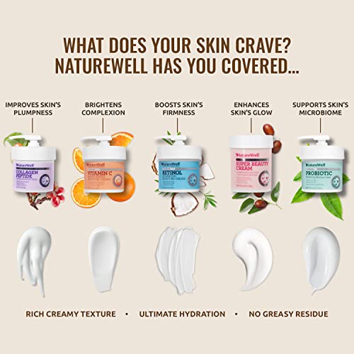 NATURE WELL 2.0 Vitamin C Brightening Moisture Cream for Face, Body, & Hands, Visibly Enhances Skin Tone, Helps Improve Overall Texture & Provides Lasting Hydration, 16 Oz (Packaging May Vary)
