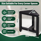 TYYIHUA Shower Foot Stool for Shaving Legs 13.2", Bamboo Shower Stool for Inside Shower, Corner Shower Foot Rest for Small Spaces, Waterproof Small Shower Bench for Bathroom, Black