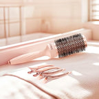 AIMIKE Round Brush for Blow Out, Rose Luxe Round Hair Brush w/Nano Thermal Ceramic Tech, Medium Round Brush for Blow Drying, Curling, Styling and Shine, 43 mm/ 1.7 Inch Barrel Brush with 4 Clips