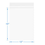 Somoga 20 PCS 13" x 15" Thick 5 Mil Large Clear Zip Poly Bags Plastic Reclosable Zip Seal Lock Bags Heavy-Duty 2 Gallon Clothing T-Shirts Shoes Toys Zipper Bag