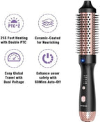 Thermal Brush for Blowout Look, Zavarea CarePro 1.5 Inch Negative Ion Thermal Brush with Cool-Air Tech, Easy to Make Hair Shinier & Smoother, 3-in-1 Heated Styler with Dual Voltage, Black