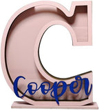 Personalized Name Letter Piggy Bank, 26 Letters Wooden Kids Piggy Bank for Birthday, Custom Large Small Wood Money Box Gift for Boys Girls Christmas