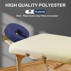 Tatuo 12 Pcs Face Cradle Covers for Massage Head Rest Microfiber Reusable Soft Thicker Massage Table Face Covers Oil Proof Headrest Cradle Sheets for Spa Beauty(Navy Blue)