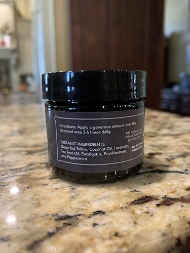 Tattoo Healing Butter with Grass Fed Tallow All Natural Organic * Sold in Tattoo Shops for at home hydration Tattoo Cream Tattoo Restoration Tattoo Balm