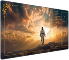 for MTG Playmat with Zones 24 x 14 inches for TCG Playmats Non-Slip Rubber Base Commander Play Mat for Magic The Gathering Playmat Iorcana Trading Card Game, Jesus Walked in The Clouds