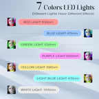 Led Face Mask Light Therapy, 7-1 Colors LED Facial Skin Care Mask, Red Light Therapy Mask for Face, Gold