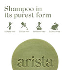 Arista Anti-Dandruff Shampoo Bar | Sulfate-Free, with Leaf Powder, Arnica & Tea Tree | Vegan Solid Shampoo Bar